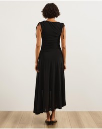Atmos&Here - Kara Asymmetric Mesh Maxi Dress