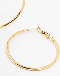 Lovisa - Gold Plated Surgical Steel Thin Hoop Earrings 40 MM