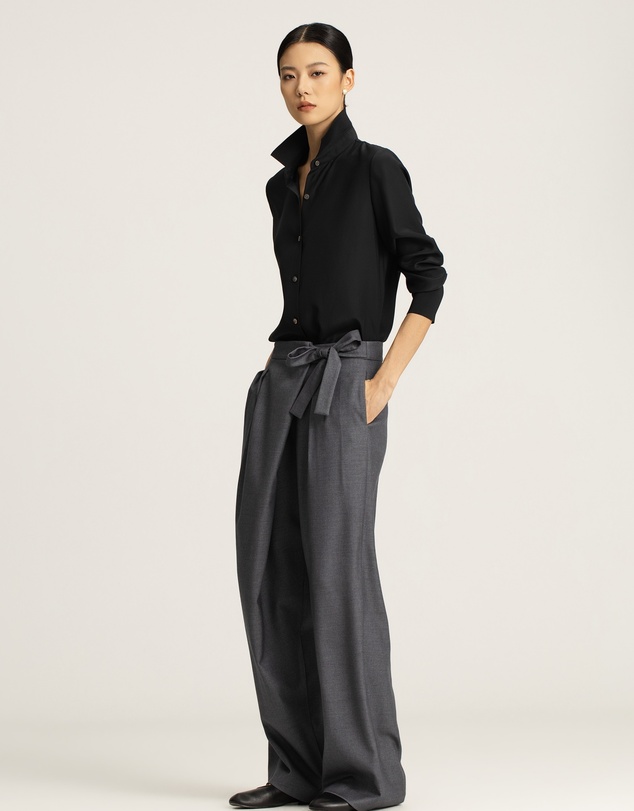 IDA+S - Goldie Silk Blouse With Elastic Sleeve Detail