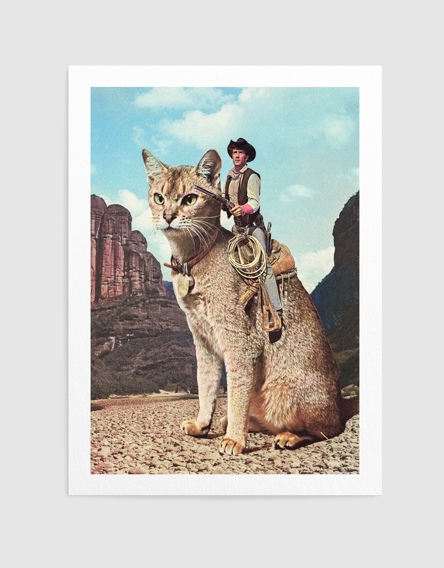 Olive et Oriel - Cat Lone Ranger by Vertigo Artography Art Print