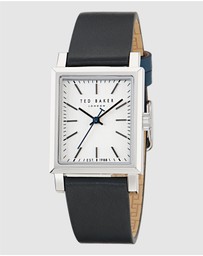Ted Baker - Jaareth Silver-Tone Black Leather Watch