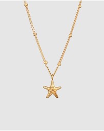Elli Jewelry - Necklace Choker Starfish 925 Sterling Silver Gold-Plated