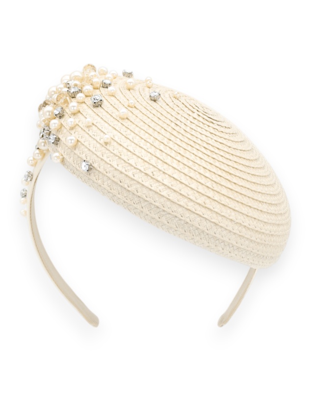 Morgan & Taylor - Zora Beret Fascinator in Beige