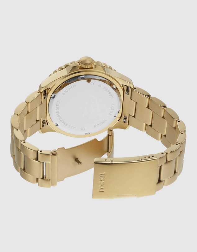 Fossil - Fossil Blue Gold Tone Analogue Watch