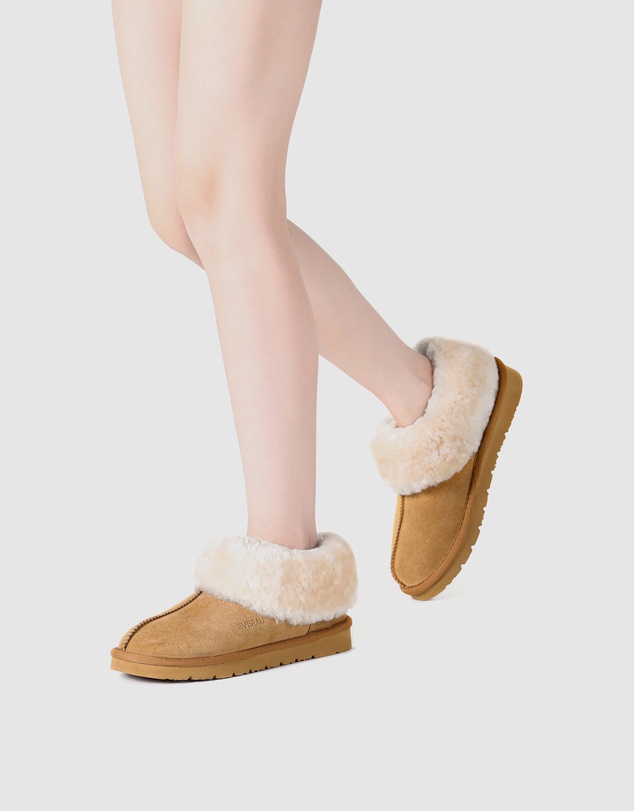 EVERAU - EverAU Ugg Homey Slipper Suede Cow Suede Upper House Shoes
