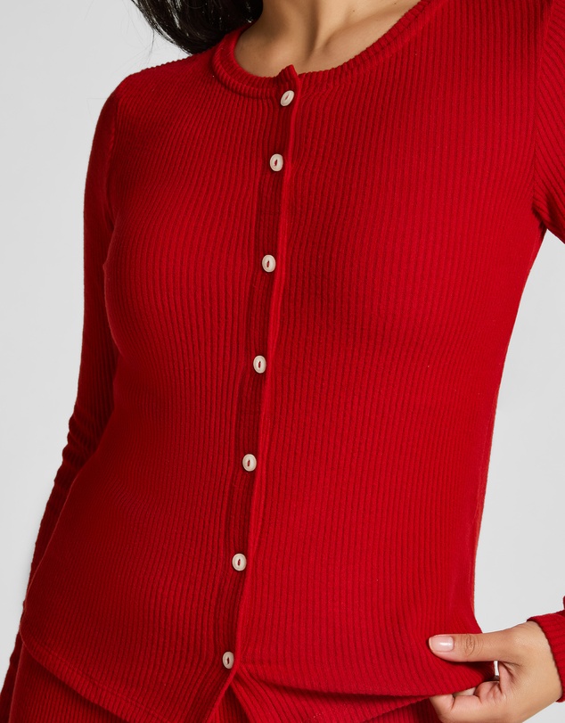Hunkemoller - Long Sleeve Brushed Rib Jersey Cardigan