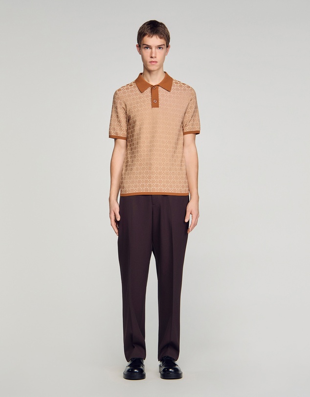 Sandro - Cross Knit Polo Sweater