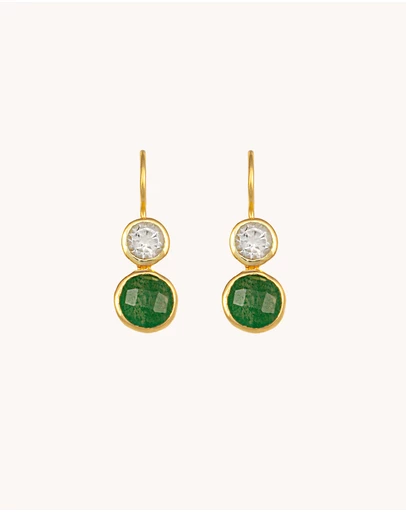 Bianc - Posy Earrings Green Aventurine