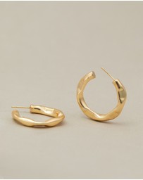 Meshca - Flat Beaten Hoop Earrings