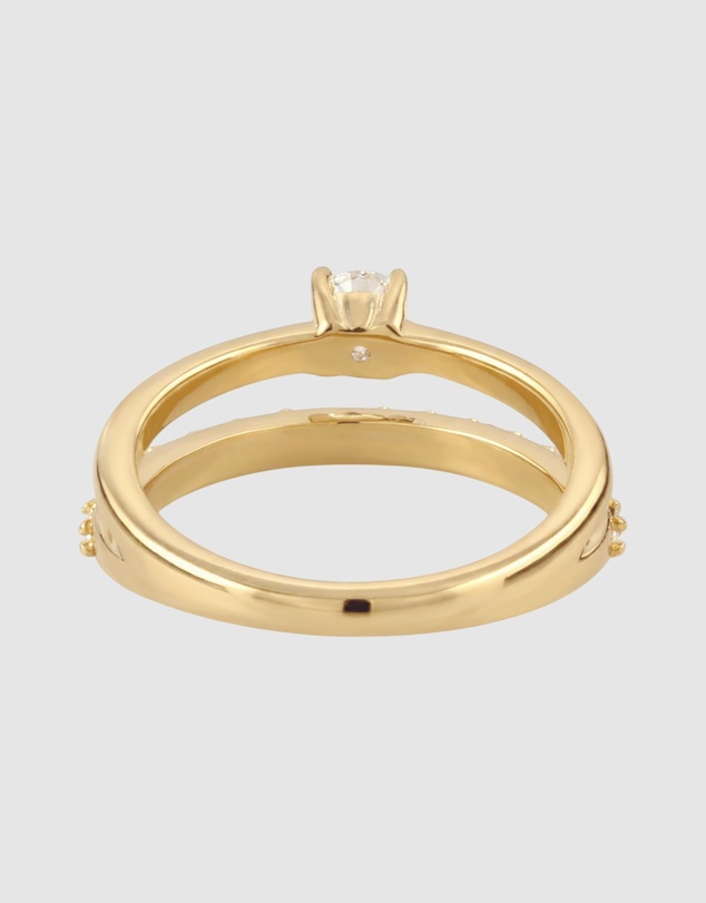 Elli Jewelry - Duet Pavé Ring in Gold-Plated 925 Silver