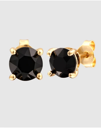 Kuzzoi - ICONIC EXCLUSIVE - Crystal Stud Earrings in Gold-Plated 925 Sterling Silver