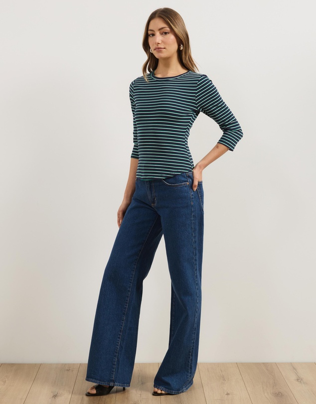 Atmos&Here - Layla 3/4 Sleeve Stripe Tee