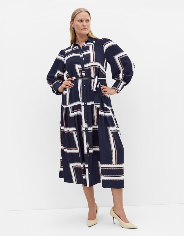 City Chic - Plus sizeKinsley Print Maxi Dress - navy