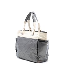 Pre-Loved by Azura Reborn - Pre-Loved Large Bicolor Quilted Coated Canvas Paris Biarritz Tote