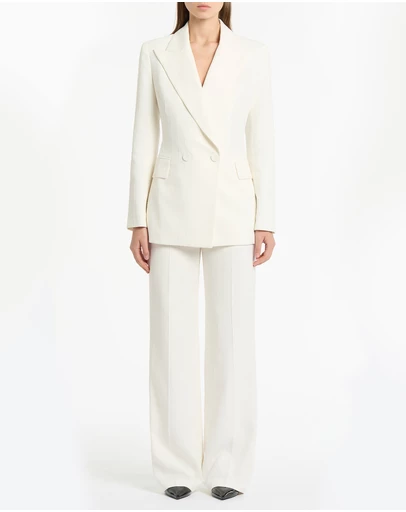 Carla Zampatti - Ivory Starlight Twill Double Breasted Blazer