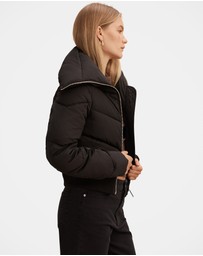 Forever New - Evie Cropped Ribbed Detail Puffer Jacket