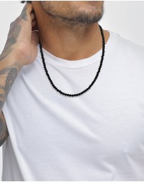 Kuzzoi - ICONIC EXCLUSIVE - Bracelet Male Lava Beads Black 925 Sterling Silver