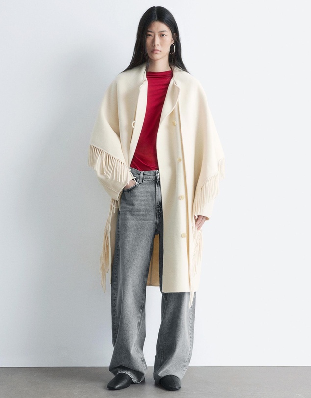 & Other Stories - Fringed Shawl Wool Coat