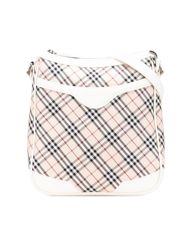 Pre-Loved by Azura Reborn - Pre-Loved burberry Plaid Patterned Crossbody Bag with Adjustable Strap and Top Zip Closure