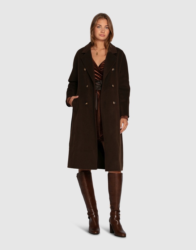 Belle & Bloom - Boss Girl Double Breasted Lined Wool Coat