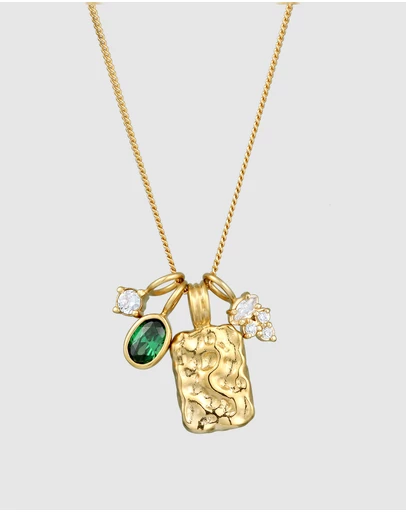 Elli Jewelry - Necklace Pendant Zirconia 925 Sterling Silver Gold-Plated