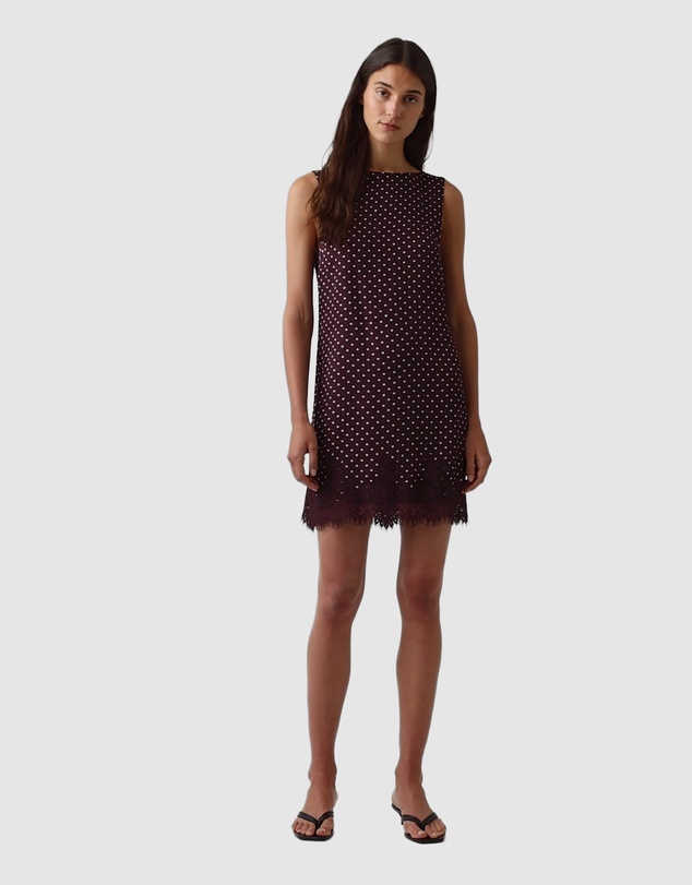 GAP - Sleeveless Shift Lace Hem Dress