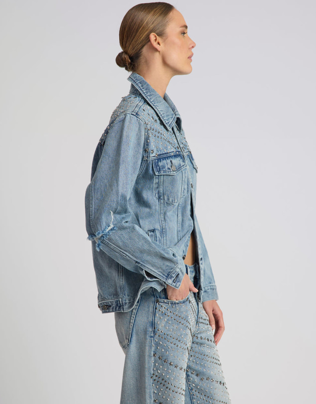ONE TEASPOON - 25th Anniversary Limited Edition Trucker Studded Denim Jacket - Salty Dog