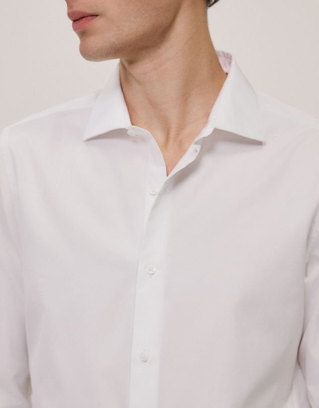 Trenery - Cotton Poplin Tailored Fit Shirt in White