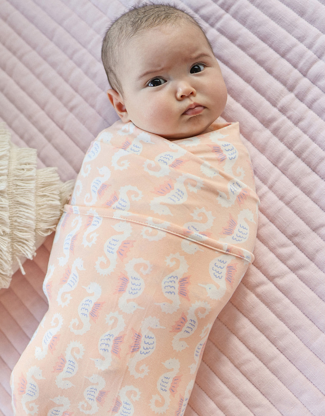 Kynd Baby - Large Stretchy Swaddle in Seahorse