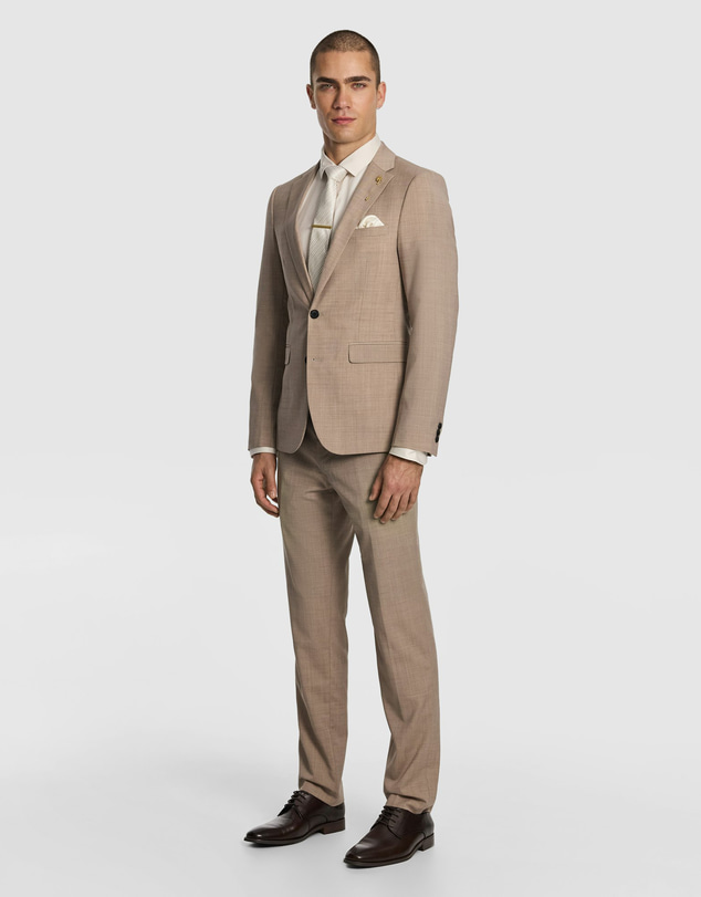 yd. - Cash Wool Blend Slim Suit Jacket