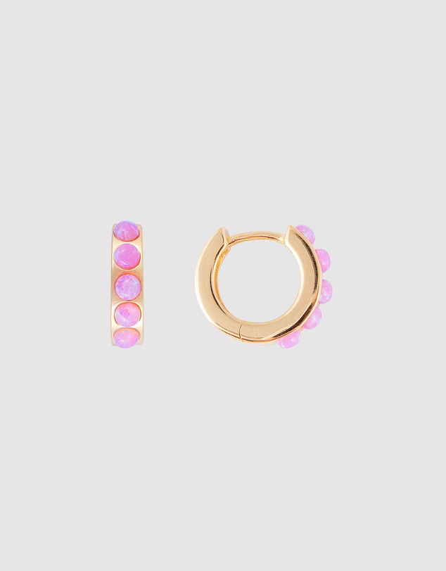 FAIRLEY - Pink Opal Crystal Huggies