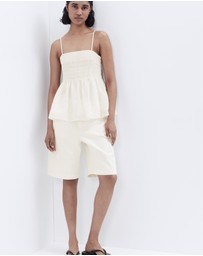 UNISON - Ramie Shirred Top