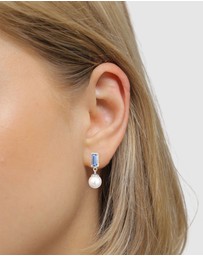 Elli Jewelry - Earrings Stud Pearl Rectangle 925 Sterling Silver