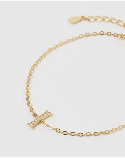 Izoa - Crystal Letter I Bracelet