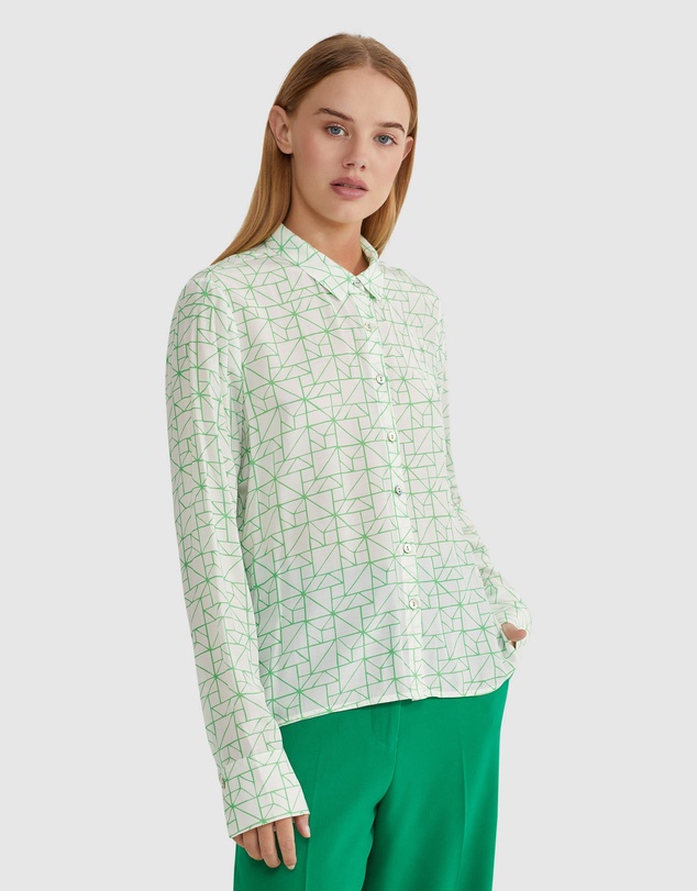 Oxford - Poppy Geo Print Blouse