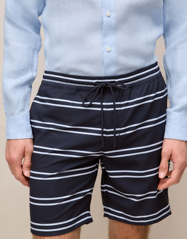 Trenery - Double Stripe Swim Short in Navy