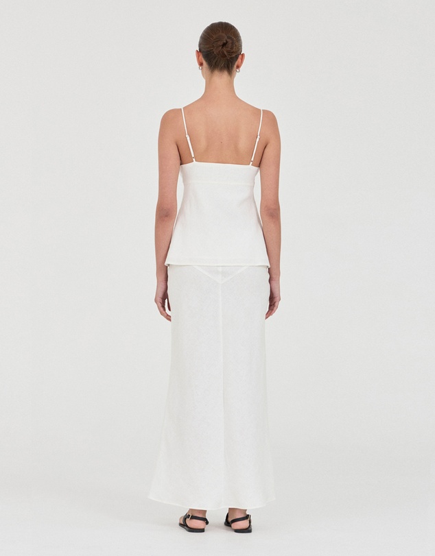 FRIEND of AUDREY - The Linen Buttoned Singlet Top