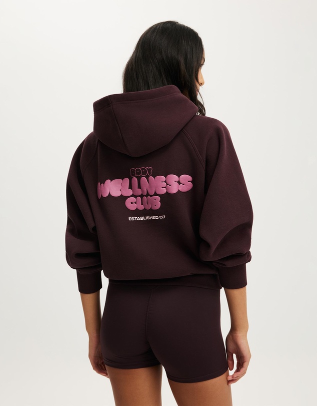 Cotton On Body Active - Plush Premium Graphic Raglan Hoodie