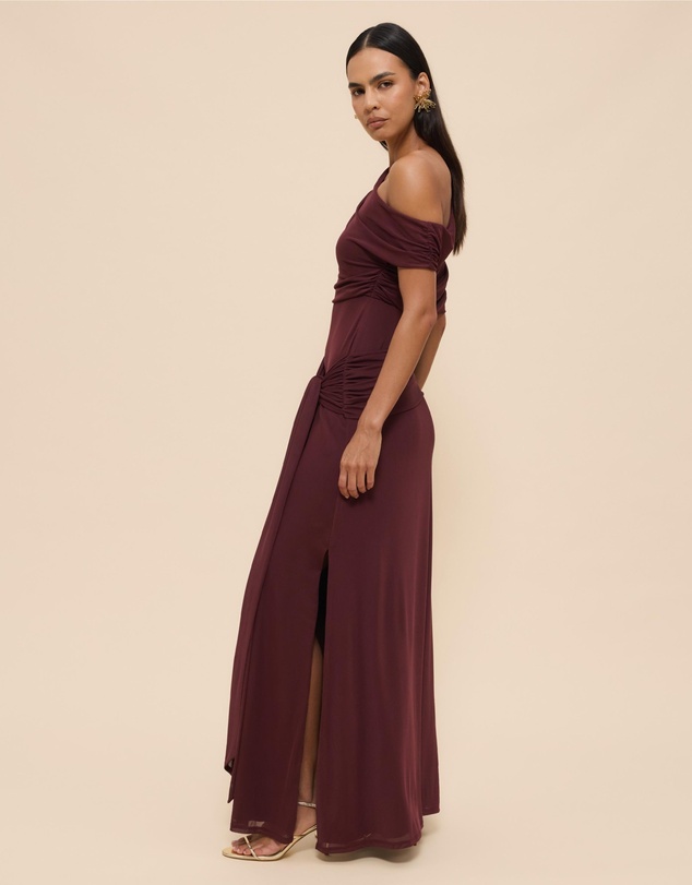 Revibe - Repaired CHANCERY Margot One Shoulder Drape Maxi Dress - AU 14