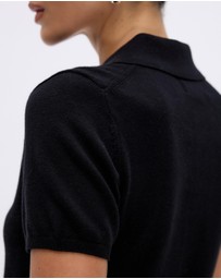 Minima Esenciales - Arlen Silk Blend Polo Knit Top