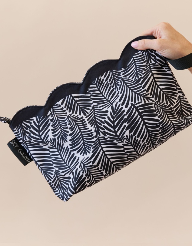 Sky Gazer - Scalloped Edge Wet Bag- Palm Noir