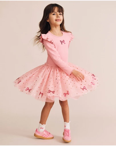 Huxbaby - Sequin Bow Tulle Dress - Babies-Kids