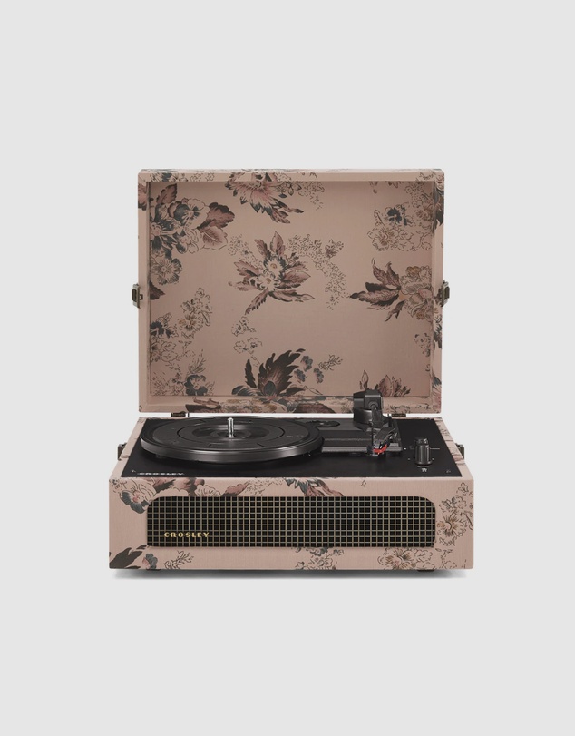 Crosley - Crosley Voyager Bluetooth Portable Turntable + Crosley Asheville Stand Bundle - Floral