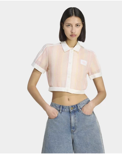 adidas Originals - ADIDAS ORIGINALS SUMMER GLOW STRIPED CROPPED POLO Womens