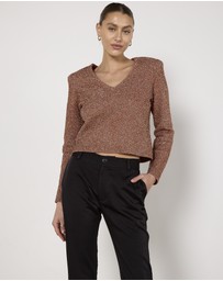Cirkular - Pre-Loved - Scanlan Theodore Metallic Rose Gold Top
