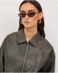 Calli - Hayden Polyurethane Bomber Jacket