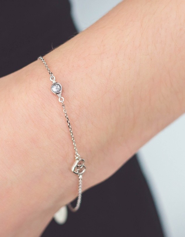 Georgini - Natural Topaz And Two Natural Diamond April Silver Bracelet