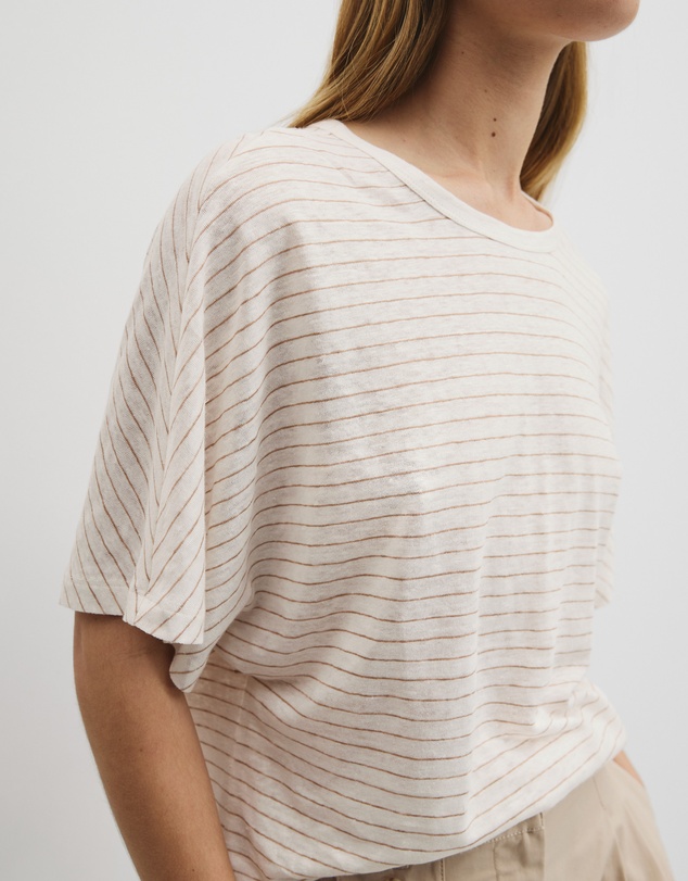 Country Road - Stripe Linen Dolman T-shirt