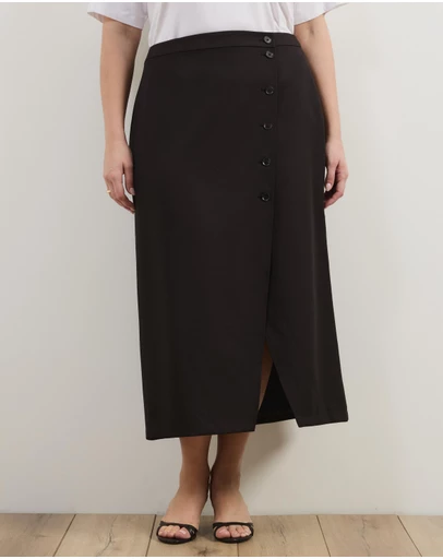 Atmos&Here Curvy - Sorelle Split Detail Midi Skirt
