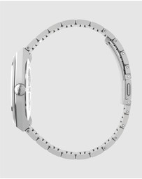 TIMEX - Q Timex® Continental Day and Date 39mm Stainless Steel Bracelet Watch